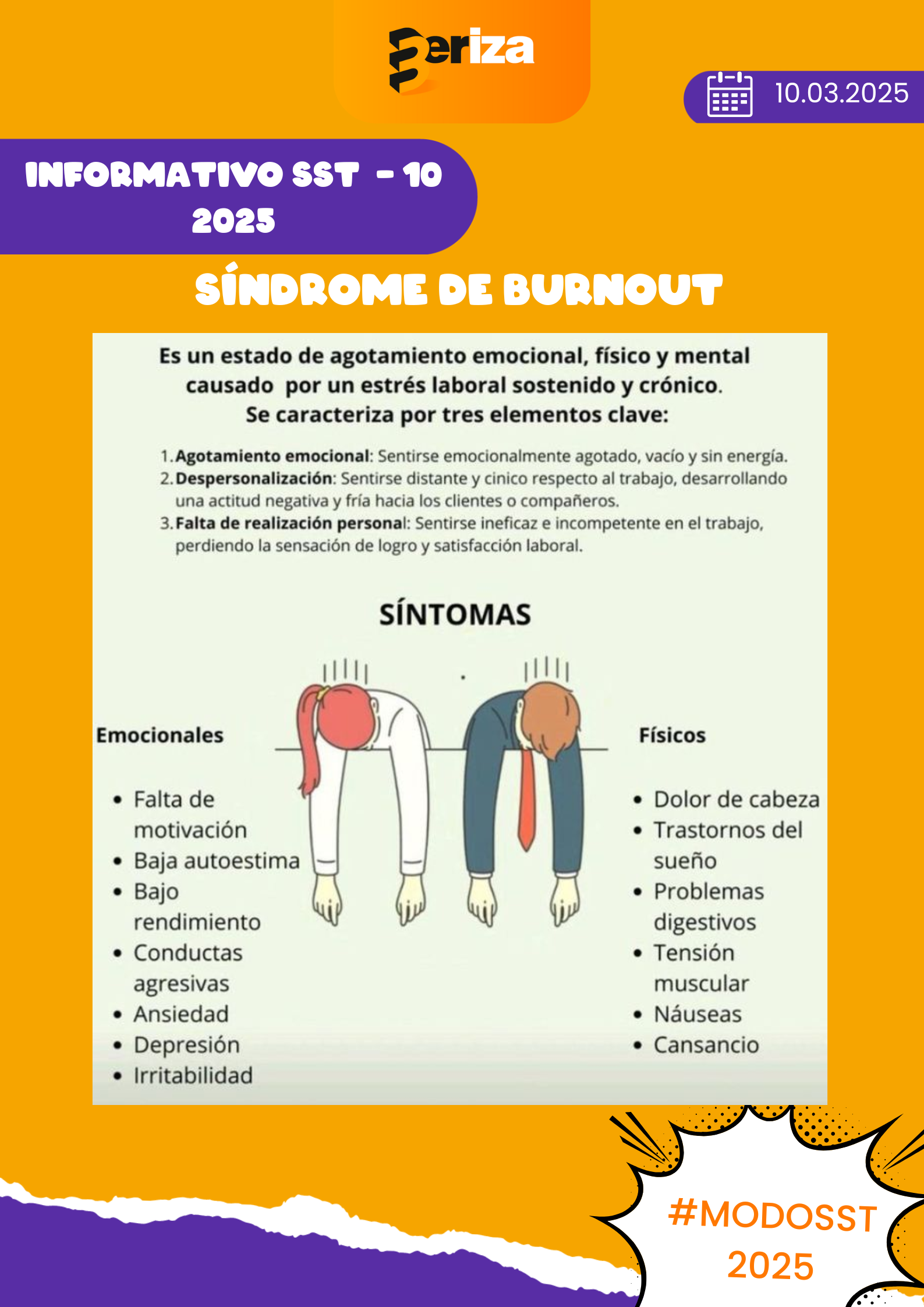 INFORMATIVO SST: 🚨😪Síndrome de Burnout🚨😪